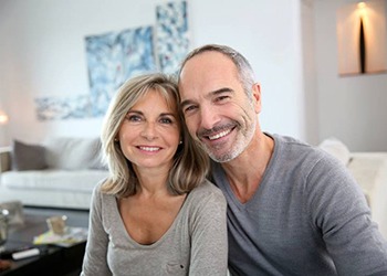 happy older couple at home