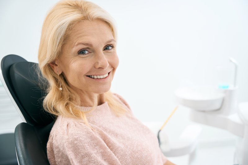 Smiling patient with dentures